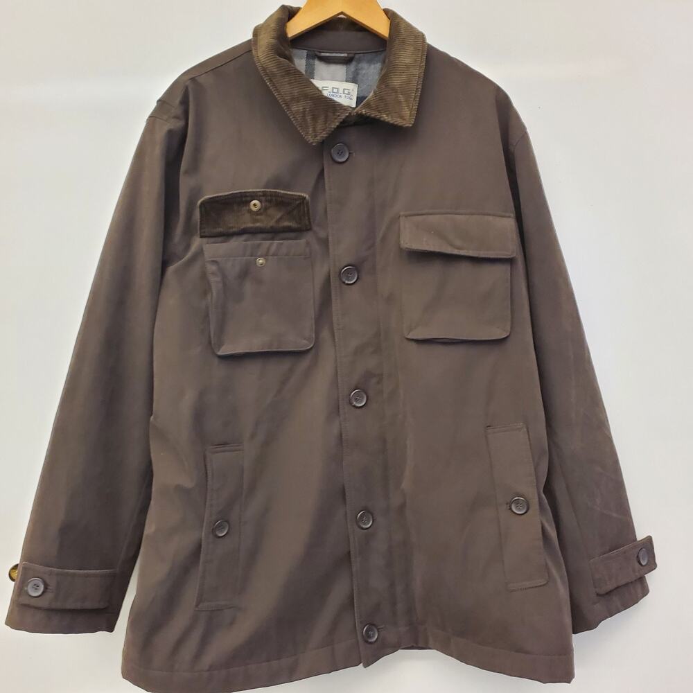 London Fog Jacket Mens XL Brown Barn Chore Coat Corduroy Collar - Picture 4 of 16